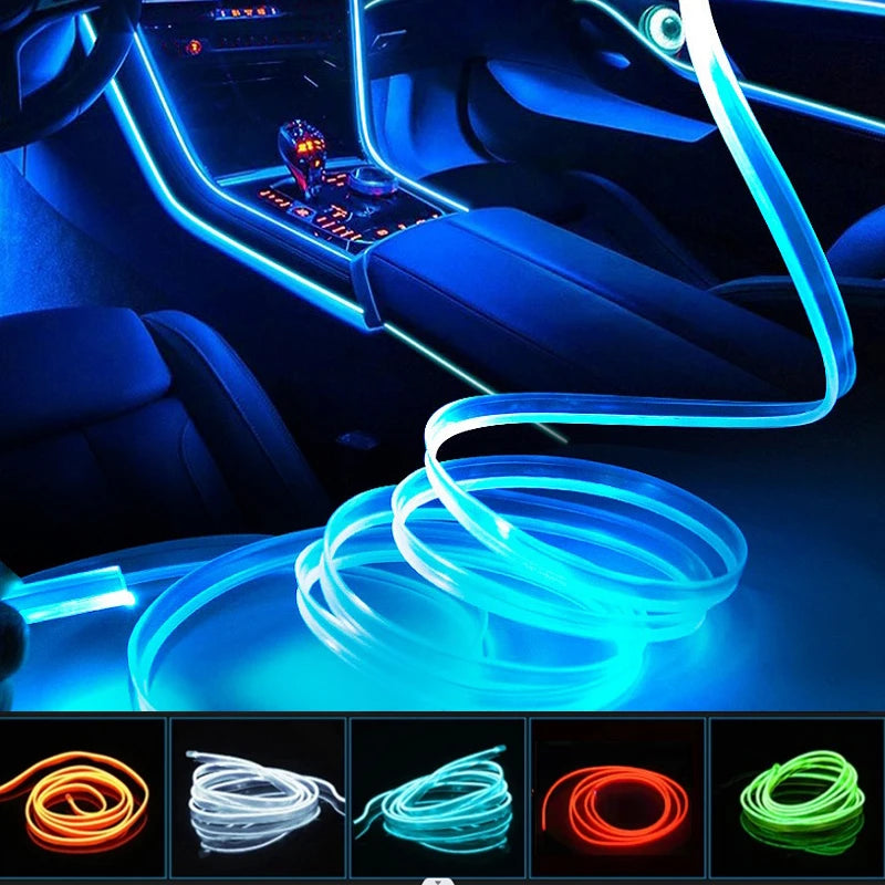 Fita LED decorativa automotiva com conexão USB controlador Power
