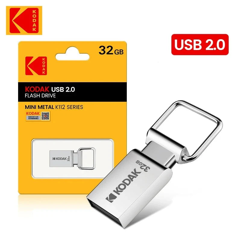 Pendrive Mini KODAK K112 com 32 GB em Metal USB 2.0