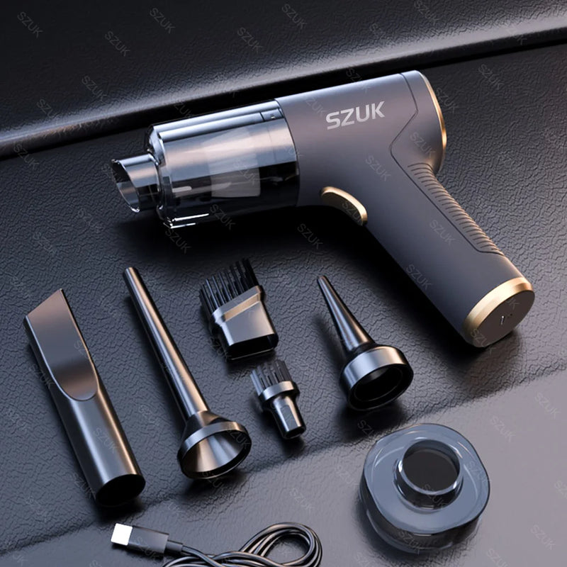 Mini Aspirador Automotivo SZUK de alta sucção portátil c/ 2 filtros extra