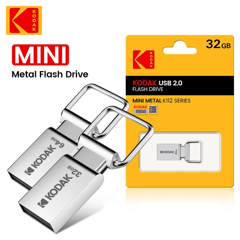 Pendrive Mini KODAK K112 com 32 GB em Metal USB 2.0