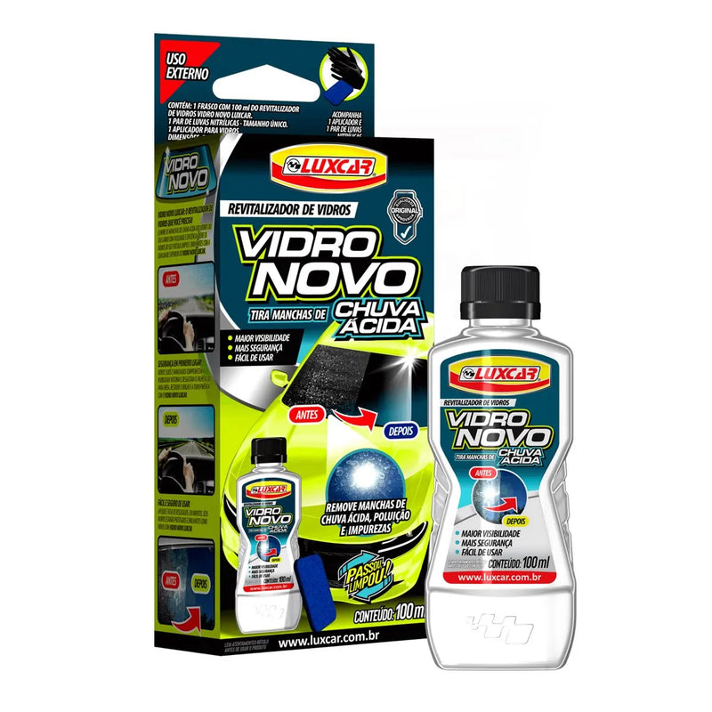 Removedor de Manchas de Chuva Ácida Vidro Novo - Luxcar
