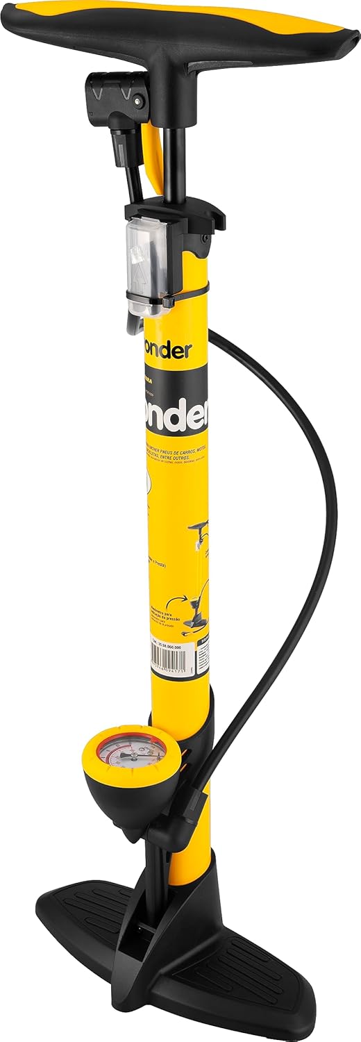 Bomba Para Encher Pneus Reforçada Com Manômetro Indica Pressão 60 cm VONDER