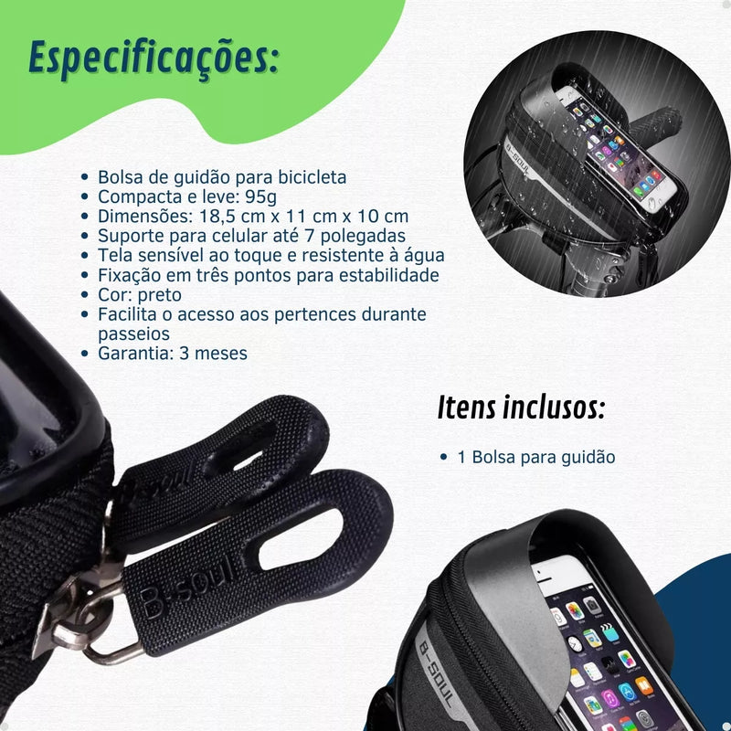 Bolsa suporte de celular para bike - impermeável (B-Soul)