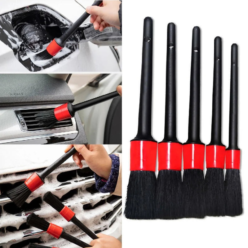 Kit de Escovas para limpeza automotiva anti-risco com 5 peças