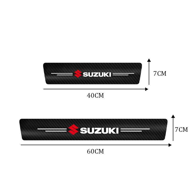 Soleira automotiva adesiva em nano carbono SUZUKI c/ 4 peças