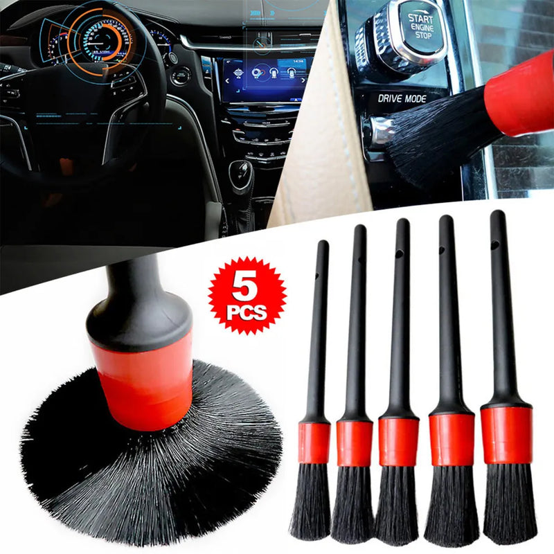 Kit de Escovas para limpeza automotiva anti-risco com 5 peças