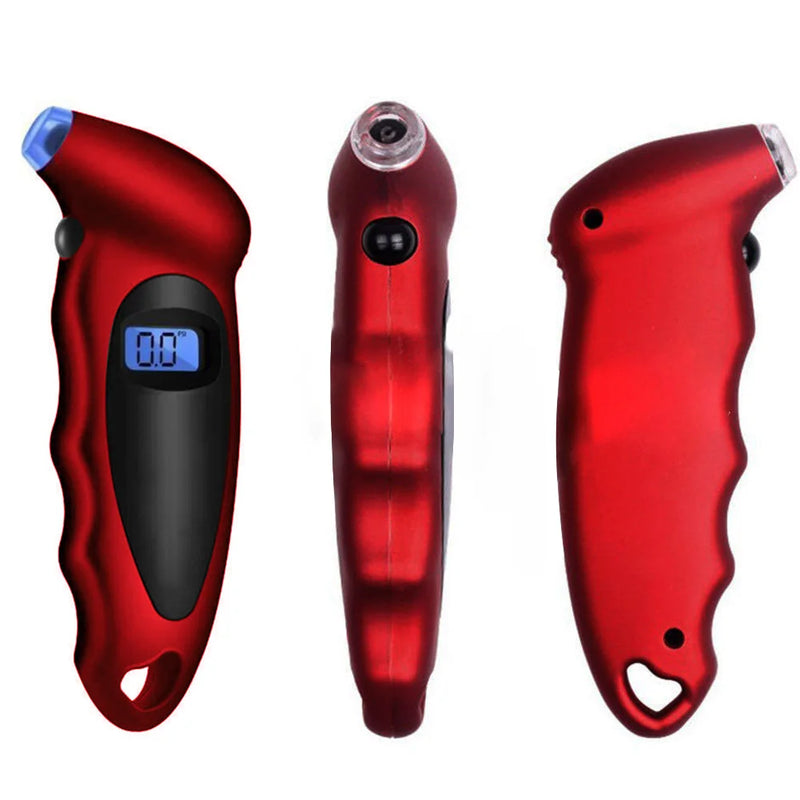 Medidor digital de pressão dos pneus com iluminação integrada e tela LCD