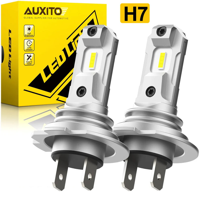 Lâmpada LED H7 Automotiva AUXITO pacote com 2Pcs e potência 60W - 6500K - DC12V
