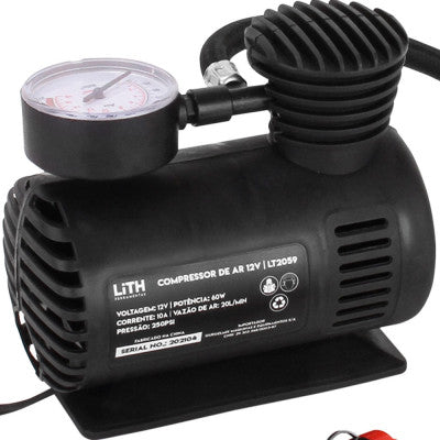 Mini Compressor de Ar 12v Automotivo 250Psi  - LITH